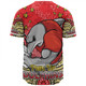 Redcliffe Dolphins Custom Baseball Shirt - Custom With Aboriginal Inspired Style Of Dot Painting Patterns  Baseball Shirt