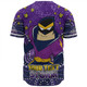 Melbourne Storm Custom Baseball Shirt - Custom With Aboriginal Inspired Style Of Dot Painting Patterns  Baseball Shirt