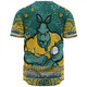 Australia Wallabies Custom Baseball Shirt - Custom With Aboriginal Inspired Style Of Dot Painting Patterns  Baseball Shirt