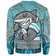 Cronulla-Sutherland Sharks Custom Sweatshirt - Custom With Aboriginal Inspired Style Of Dot Painting Patterns  Sweatshirt