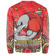 Redcliffe Dolphins Custom Sweatshirt - Custom With Aboriginal Inspired Style Of Dot Painting Patterns  Sweatshirt