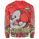 Redcliffe Dolphins Custom Sweatshirt - Custom With Aboriginal Inspired Style Of Dot Painting Patterns  Sweatshirt