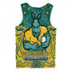 Australia Wallabies Custom Men Singlet - Custom With Aboriginal Inspired Style Of Dot Painting Patterns  Men Singlet