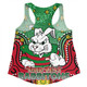 South Sydney Rabbitohs Women Racerback Singlet - Custom With Aboriginal Inspired Style Of Dot Painting Patterns  Women Racerback Singlet