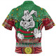 South Sydney Rabbitohs Zip Polo Shirt - Custom With Aboriginal Inspired Style Of Dot Painting Patterns  Zip Polo Shirt