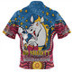 Brisbane Broncos Custom Zip Polo Shirt - Custom With Aboriginal Inspired Style Of Dot Painting Patterns  Zip Polo Shirt