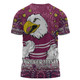 Manly Warringah Sea Eagles Custom T-shirt - Custom With Aboriginal Inspired Style Of Dot Painting Patterns  T-shirt