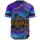 Australia Fishing Aboriginal Fishing Custom Baseball Shirt - Hooked On Fishing With Aboriginal Patterns Baseball Shirt