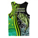 Australia Fishing Aboriginal Fishing Custom Men Singlet - Rise And Shine A Bass Fish Jumps Out Of Water And Aboriginal Patterns Inspired Men Singlet