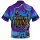 Australia Fishing Aboriginal Fishing Custom Zip Polo Shirt - Hooked On Fishing With Aboriginal Patterns Zip Polo Shirt