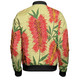 Australia Flowers Aboriginal Bomber Jacket - Aboriginal Painting Red Bottle Brush Tree Bomber Jacket