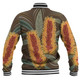 Australia Flowers Aboriginal Baseball Jacket - Aboriginal Dot Art With Yellow Banksia Flower Baseball Jacket