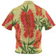 Australia Flowers Aboriginal Zip Polo Shirt - Aboriginal Painting Red Bottle Brush Tree Zip Polo Shirt