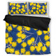 Australia Flowers Aboriginal Bedding Set - Yellow Wattle Flowers With Aboriginal Dot Art Bedding Set