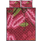 Australia Flowers Aboriginal Quilt Bed Set - Pink Bottle Brush Flora In Indigenous Painting Quilt Bed Set