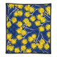 Australia Flowers Aboriginal Quilt - Yellow Wattle Flowers With Aboriginal Dot Art Quilt