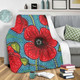 Australia Flowers Aboriginal Blanket - Aboriginal Dot Art Of Australian Poppy Flower Painting Blanket