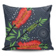 Australia Flowers Aboriginal Pillow Cases - Red Bottle Brush Tree Depicted In Aboriginal Style Pillow Cases