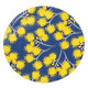 Australia Flowers Aboriginal Round Rug - Yellow Wattle Flowers With Aboriginal Dot Art Round Rug