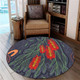 Australia Flowers Aboriginal Round Rug - Bottle Brush Medicinal Plant Art Round Rug