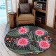 Australia Flowers Aboriginal Round Rug - Aboriginal Style Australian Hakea Flower Round Rug