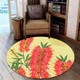 Australia Flowers Aboriginal Round Rug - Aboriginal Painting Red Bottle Brush Tree Round Rug