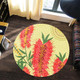 Australia Flowers Aboriginal Round Rug - Aboriginal Painting Red Bottle Brush Tree Round Rug