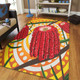 Australia Flowers Aboriginal Area Rug - Aboriginal Dot Painting With Red Banksia Flower Area Rug