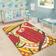 Australia Flowers Aboriginal Area Rug - Aboriginal Dot Painting With Red Banksia Flower Area Rug