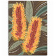 Australia Flowers Aboriginal Area Rug - Aboriginal Dot Art With Yellow Banksia Flower Area Rug