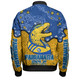 Parramatta Eels Custom Bomber Jacket - Team With Dot And Star Patterns For Tough Fan Bomber Jacket