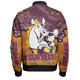 Brisbane Broncos Custom Bomber Jacket - Team With Dot And Star Patterns For Tough Fan Bomber Jacket