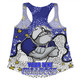 Canterbury-Bankstown Bulldogs Custom Women Racerback Singlet - Team With Dot And Star Patterns For Tough Fan Women Racerback Singlet