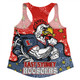 Sydney Roosters Custom Women Racerback Singlet - Team With Dot And Star Patterns For Tough Fan Women Racerback Singlet
