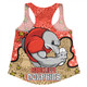 Redcliffe Dolphins Custom Women Racerback Singlet - Team With Dot And Star Patterns For Tough Fan Women Racerback Singlet