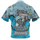 Cronulla-Sutherland Sharks Custom Zip Polo Shirt - Team With Dot And Star Patterns For Tough Fan Zip Polo Shirt
