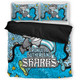 Cronulla-Sutherland Sharks Custom Bedding Set - Team With Dot And Star Patterns For Tough Fan Bedding Set