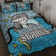 Cronulla-Sutherland Sharks Custom Quilt Bed Set - Team With Dot And Star Patterns For Tough Fan Quilt Bed Set