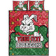 South Sydney Rabbitohs Quilt Bed Set - Team With Dot And Star Patterns For Tough Fan Quilt Bed Set