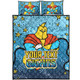 Gold Coast Titans Custom Quilt Bed Set - Team With Dot And Star Patterns For Tough Fan Quilt Bed Set