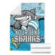 Cronulla-Sutherland Sharks Custom Blanket - Team With Dot And Star Patterns For Tough Fan Blanket