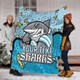 Cronulla-Sutherland Sharks Custom Blanket - Team With Dot And Star Patterns For Tough Fan Blanket