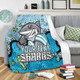 Cronulla-Sutherland Sharks Custom Blanket - Team With Dot And Star Patterns For Tough Fan Blanket