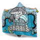 Cronulla-Sutherland Sharks Custom Hooded Blanket - Team With Dot And Star Patterns For Tough Fan Hooded Blanket