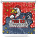 Sydney Roosters Custom Shower Curtain - Team With Dot And Star Patterns For Tough Fan Shower Curtain