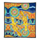 Australia Animals Platypus Aboriginal Quilt - Yellow Platypus With Aboriginal Art Dot Painting Patterns Inspired Quilt