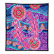 Australia Animals Platypus Aboriginal Quilt - Pink Platypus With Aboriginal Art Dot Painting Patterns Inspired Quilt