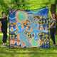 Australia Animals Platypus Aboriginal Quilt - Blue Platypus With Aboriginal Art Dot Painting Patterns Inspired Quilt