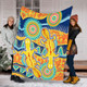 Australia Animals Platypus Aboriginal Blanket - Yellow Platypus With Aboriginal Art Dot Painting Patterns Inspired Blanket