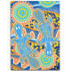 Australia Animals Platypus Aboriginal Area Rug - Blue Platypus With Aboriginal Art Dot Painting Patterns Inspired Area Rug